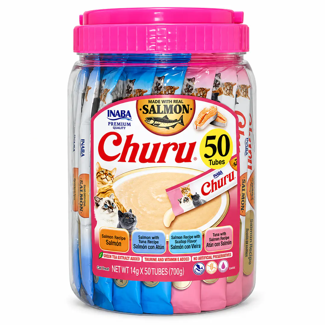 Bombonera Churu Gatos Variedades Atún Y Pollo - 50 Tubitos- COPIAR 1