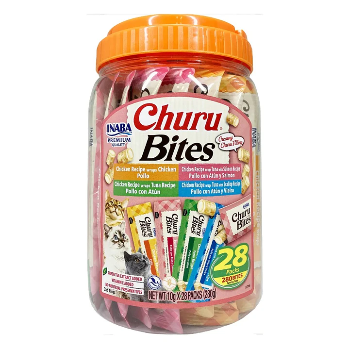 Inaba Snack Bombonera Churu Bites Pollo Para Gatos X 28und 1