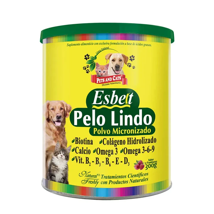 Esbelt Pelo Lindo Polvo Omega 3-6-9 Perro/gato 300g 1