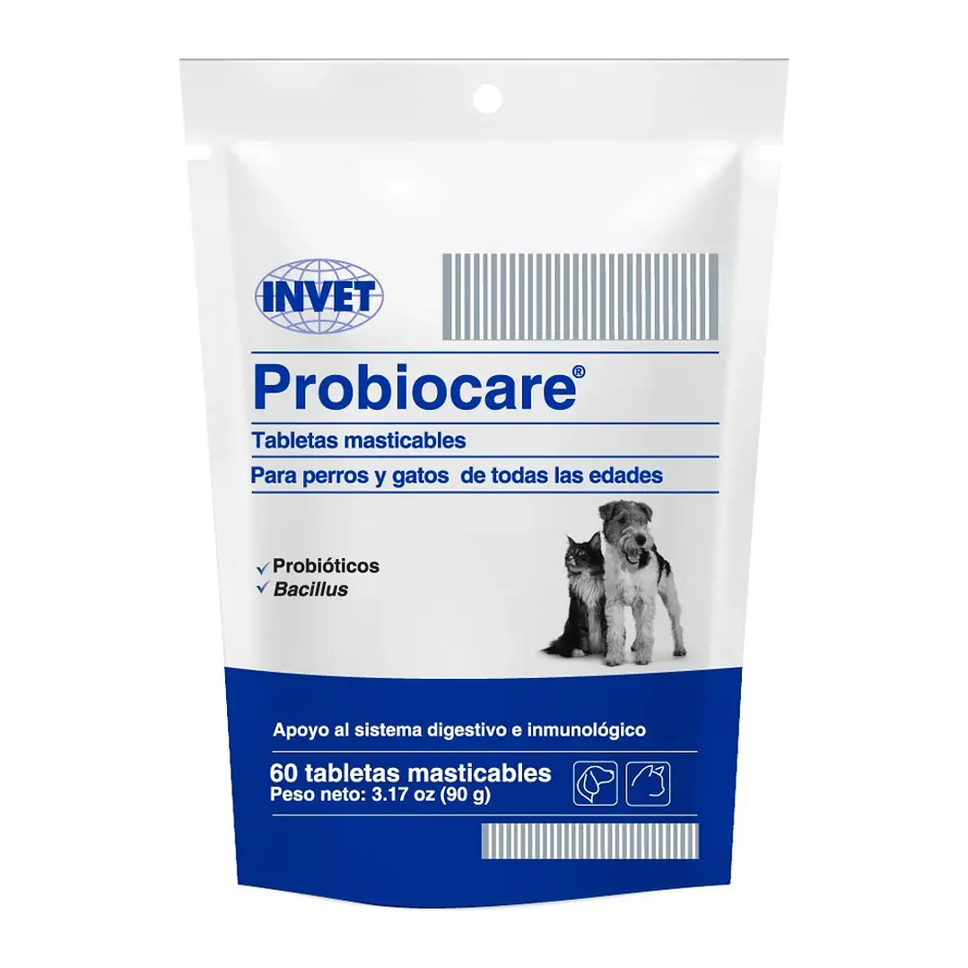 Probiocare Invet Suplemento Probióticos 60 Tabletas Perros Gatos 1