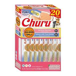 Inaba Churu Snack Para Gatos Salmón Y Atún Caja 20 Tubitos