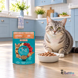 Alimento Purina One Super Nutrientes Gato Adulto y Castrados Pouche 85g