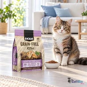 Alimento Evolve Cat Grain Free Kitten Chicken - Pollo 1.24 KG
