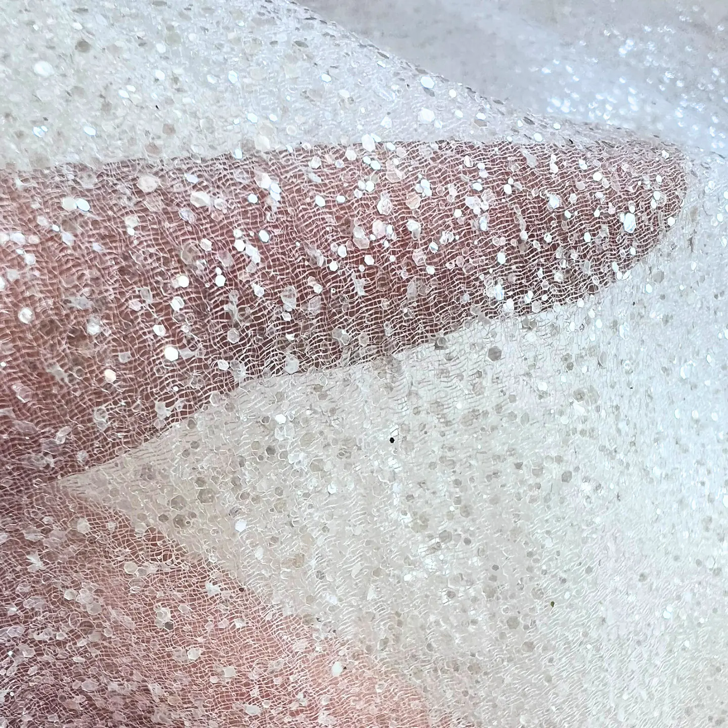 Tul Glitter transparente - 100% nylon, 120 gsm, 150 cm de ancho 2