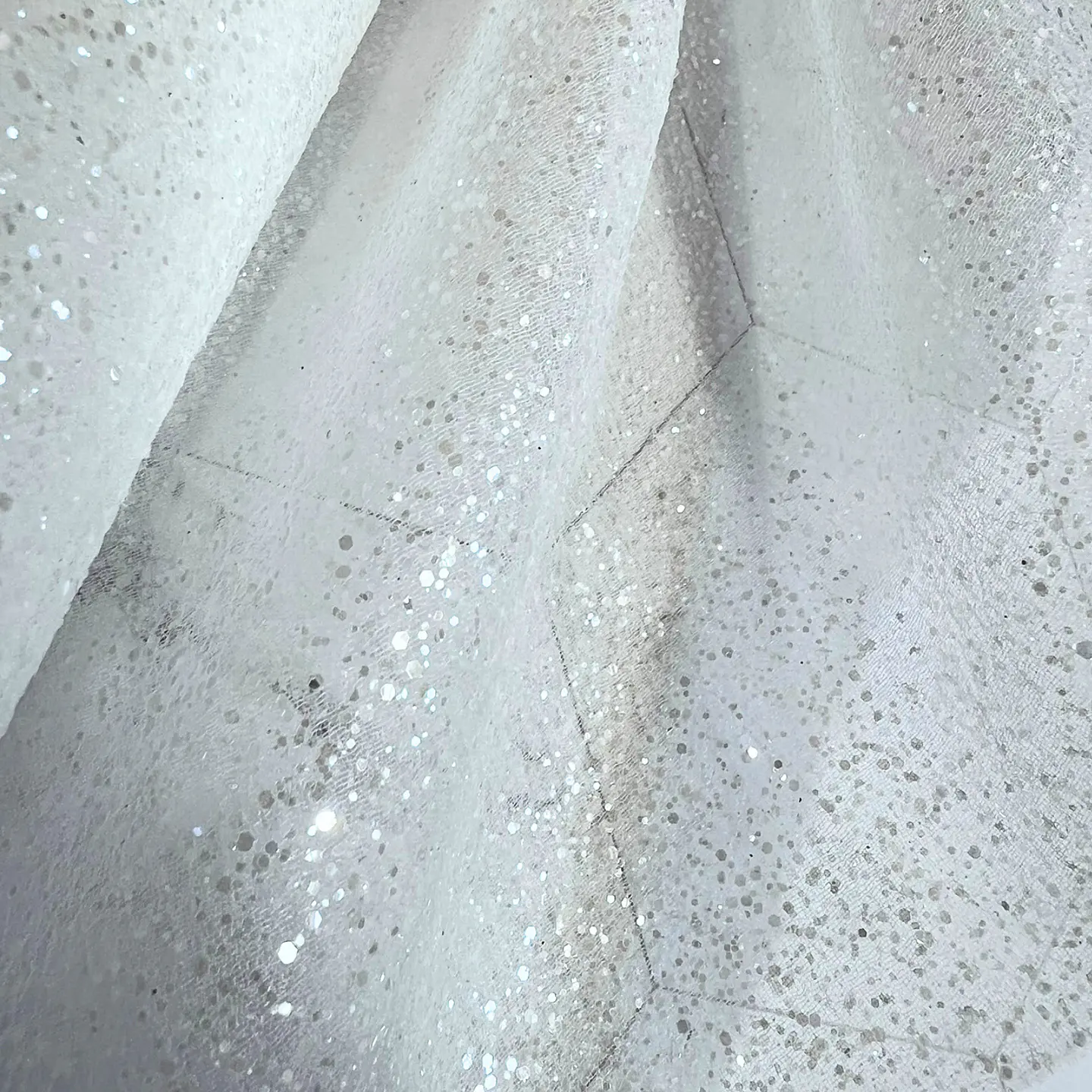 Tul Glitter transparente - 100% nylon, 120 gsm, 150 cm de ancho 1