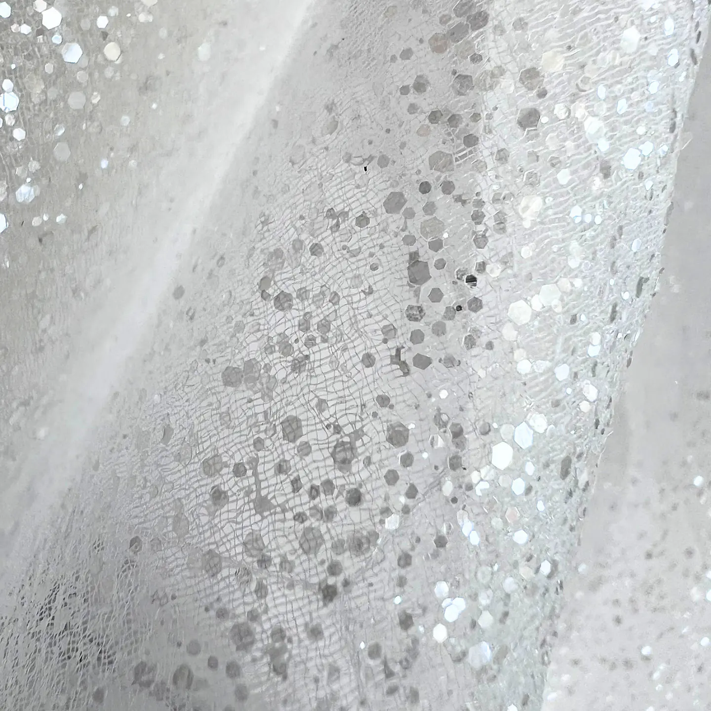 Tul Glitter transparente - 100% nylon, 120 gsm, 150 cm de ancho 3