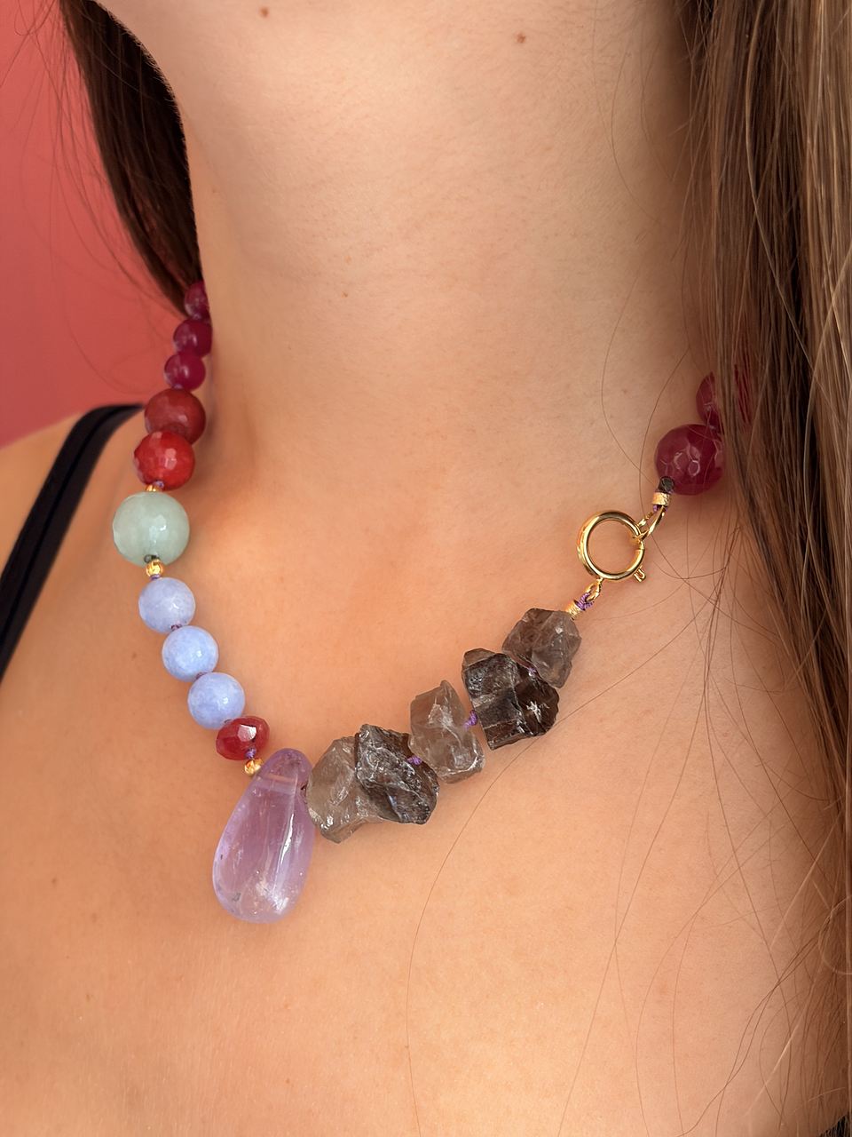 Collar Piedras Colores 3