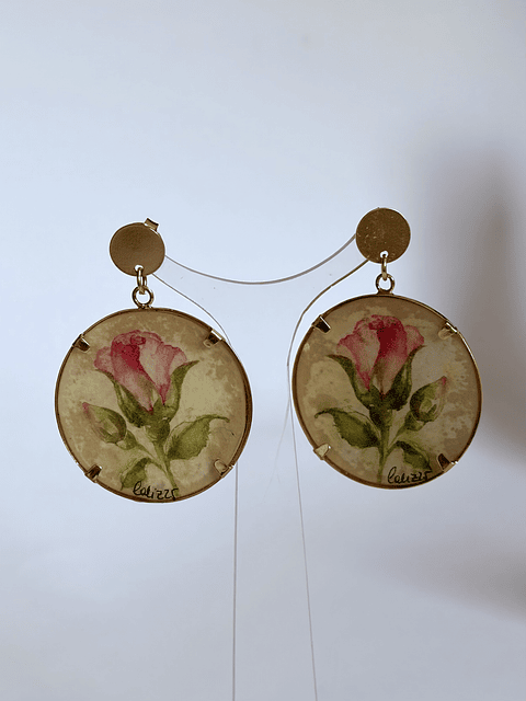 Aros Flor Pintados Circulares