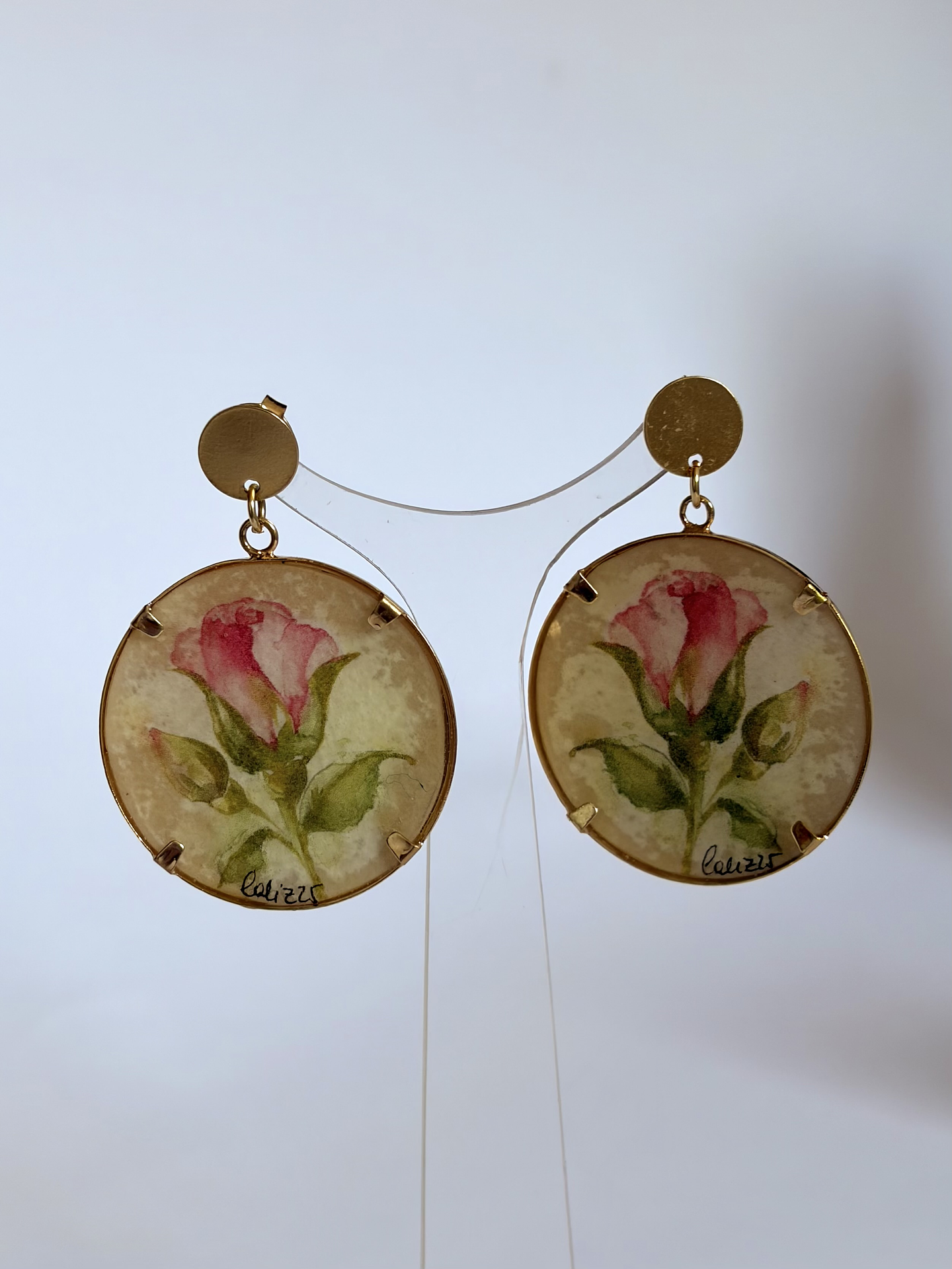 Aros Flor Pintados Circulares 1