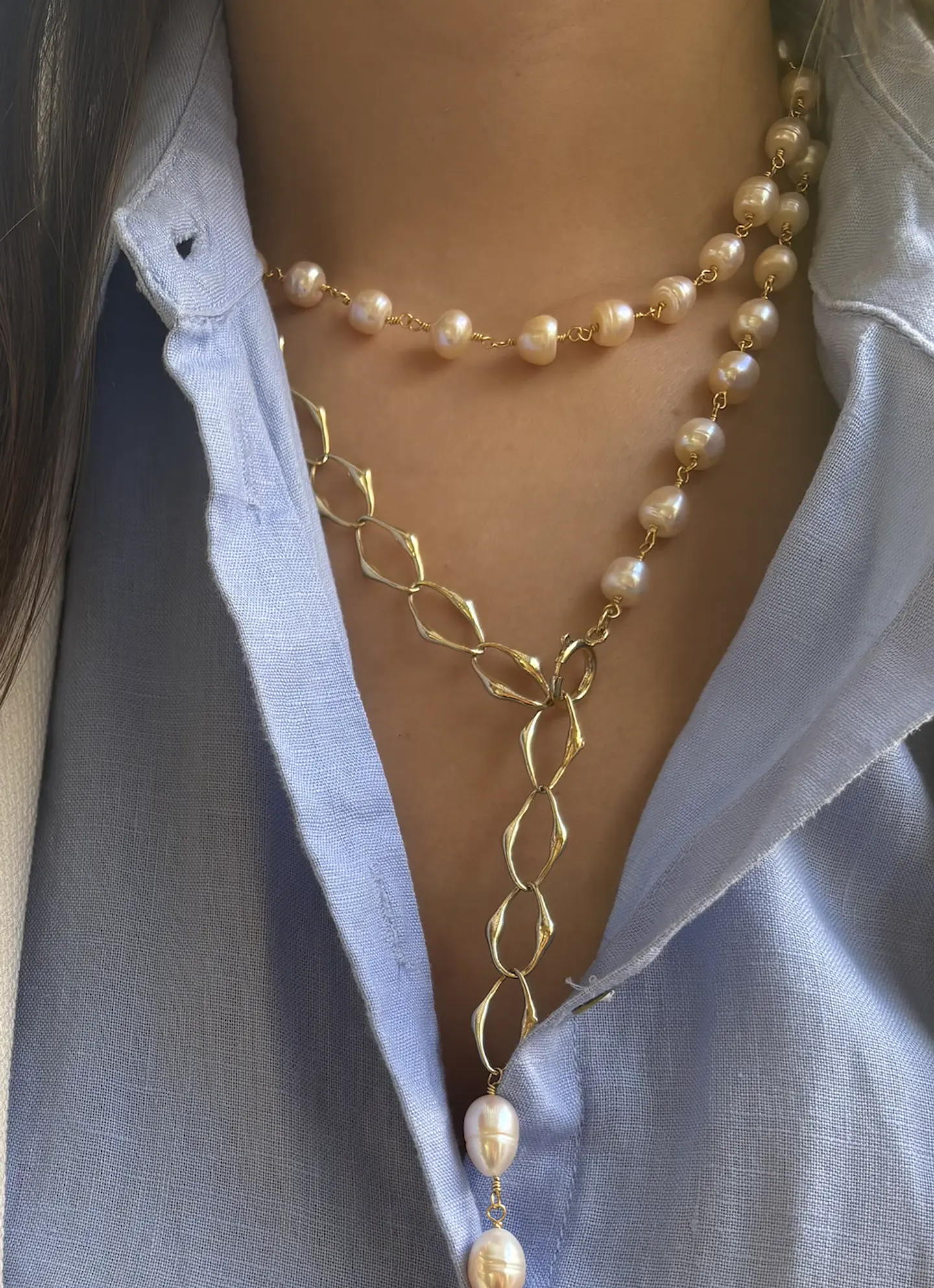 Collar Perlas Largo Multiforma 3