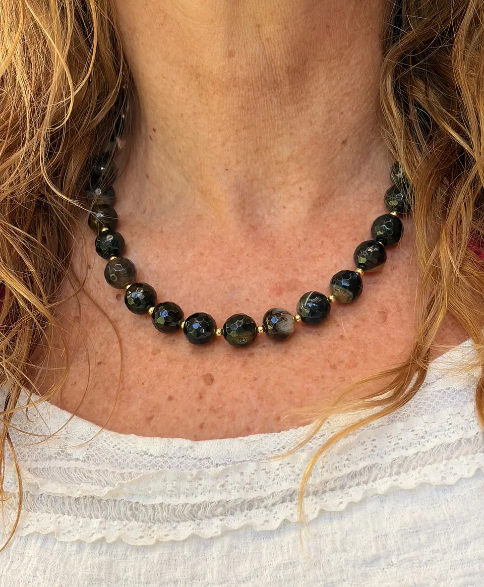 Collar Piedras Negro 1