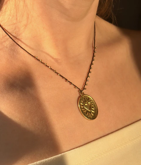 Collar Corazon M Hilo Bordado