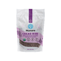 Cacao nibs orgánico 200 gr - Manare