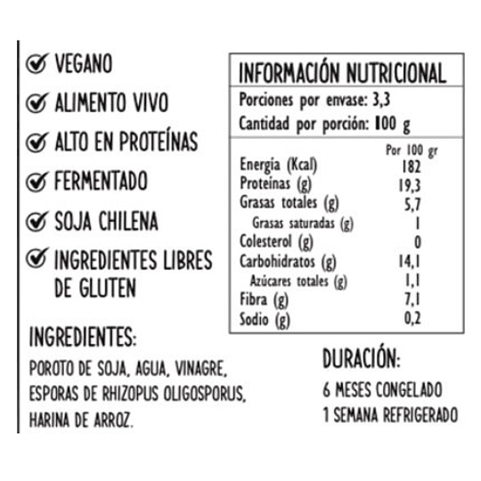 Tempeh Soya 333 gr - Orgánico mejor