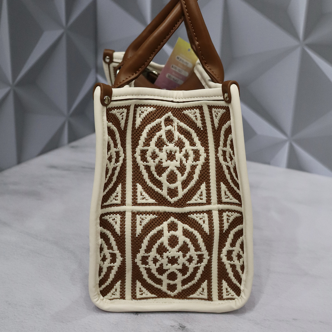 Tote bag tejido artesanal combinación tierra 2