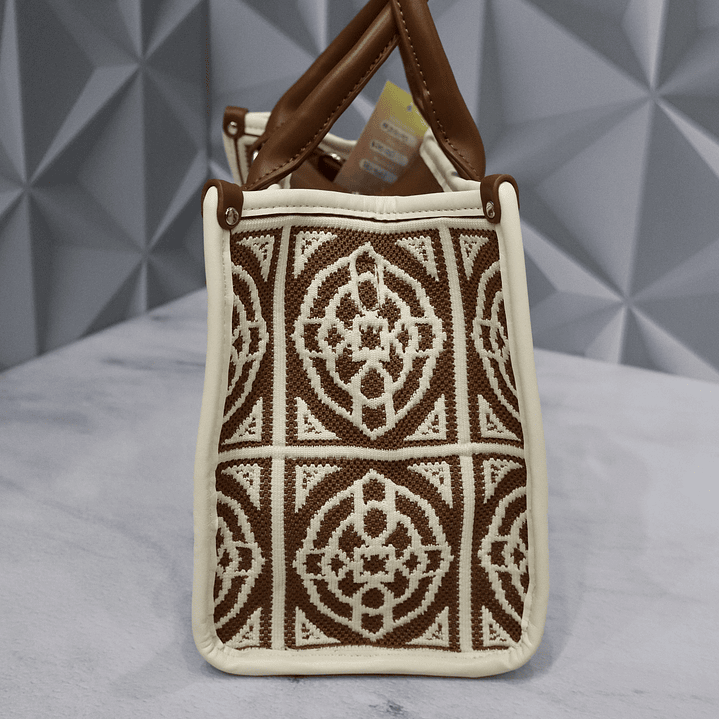 Tote bag tejido artesanal combinación tierra 2