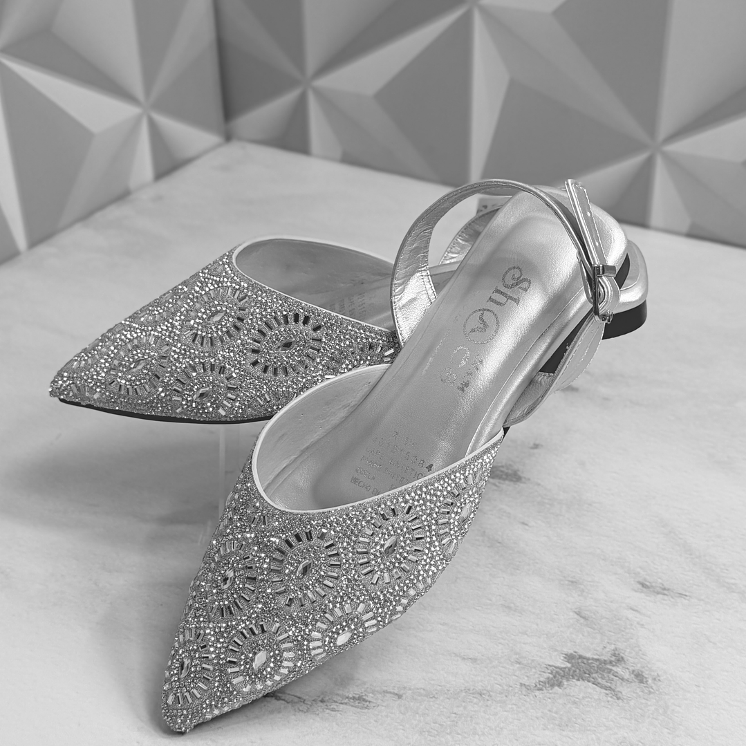 Baleta pedrería plateada  1