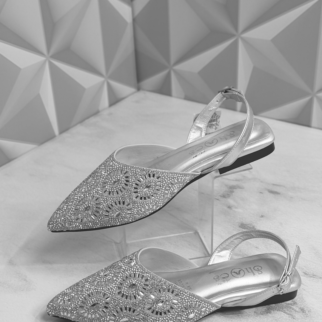 Baleta pedrería plateada  2