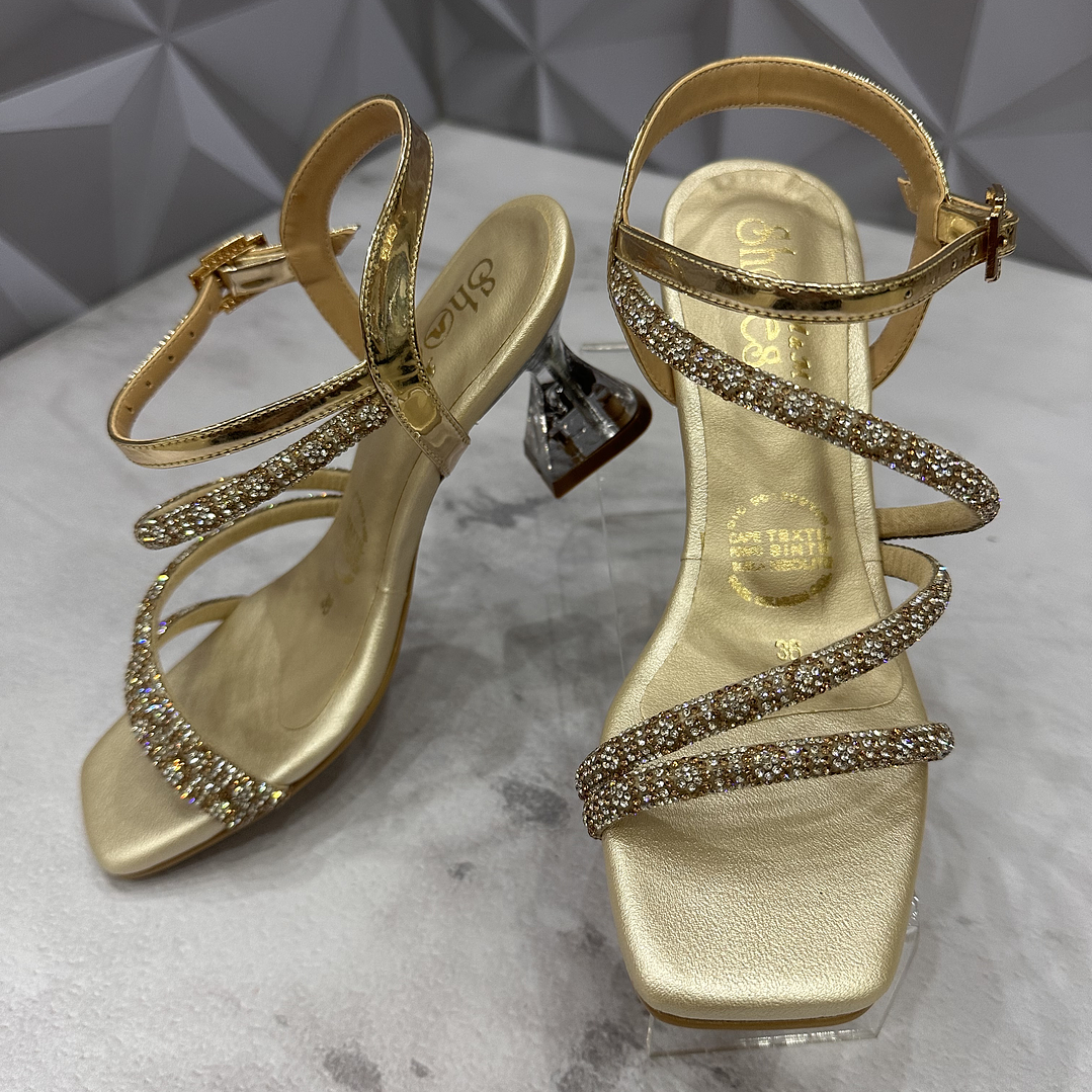 Sandalia Golden Crystal 1