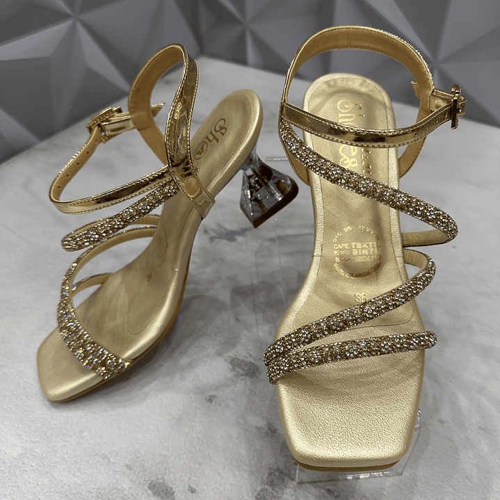 Sandalia Golden Crystal 1