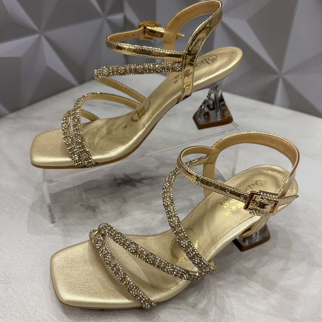 Sandalia Golden Crystal 2