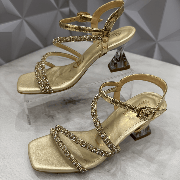 Sandalia Golden Crystal 2