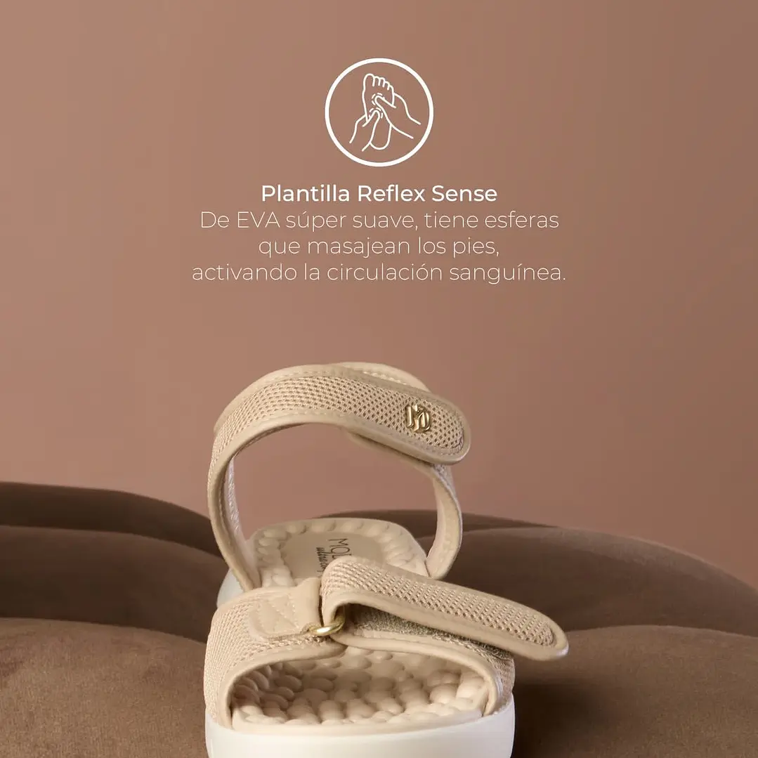 SANDALIA NUDE DE CORREAS EN VELCRO MODARE 6