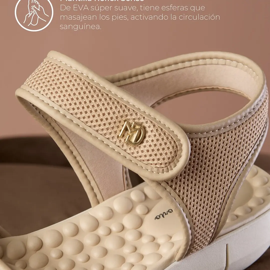 SANDALIA NUDE DE CORREAS EN VELCRO MODARE 7