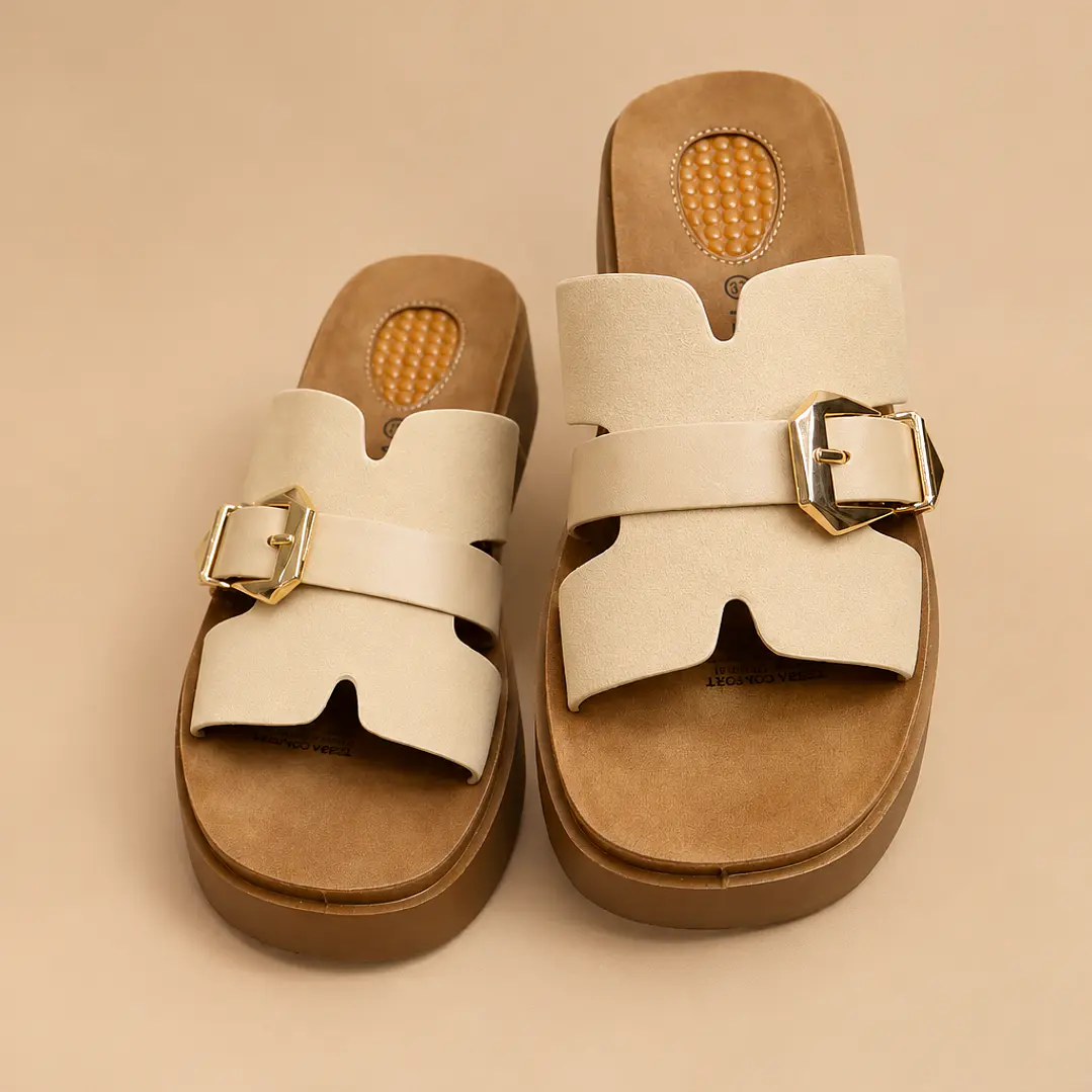 Sandalia sueca Teresa beige  2