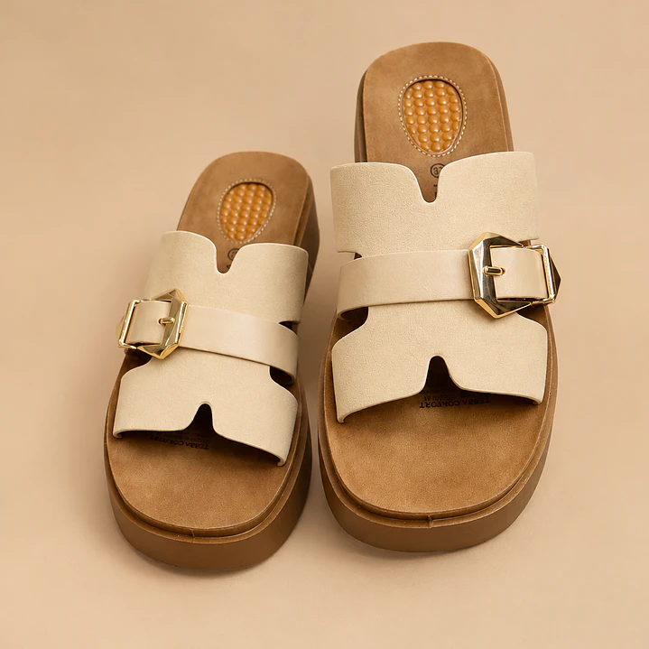 Sandalia sueca Teresa beige  2