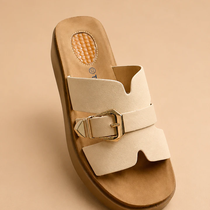 Sandalia sueca Teresa beige  3