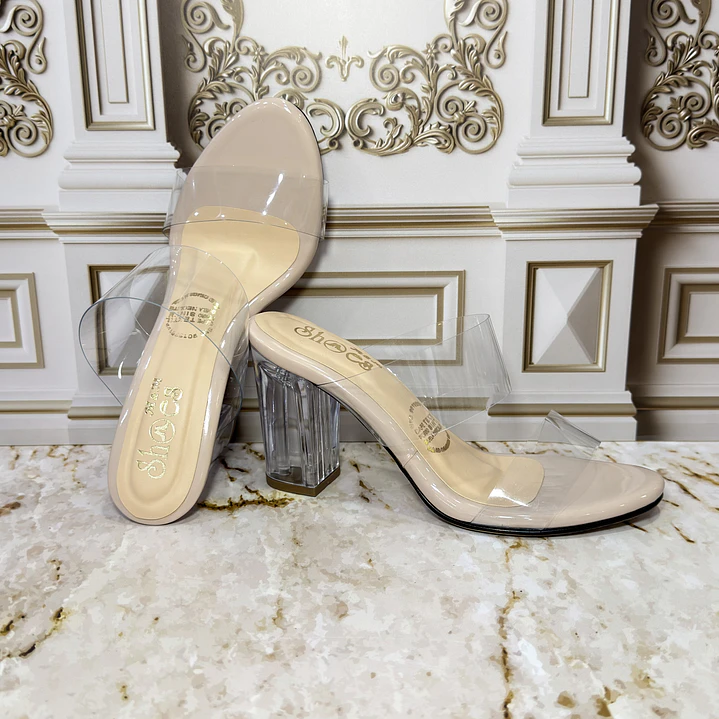 SANDALIA SUECA EN ACETATO - TRANSPARENTE TACÓN CRISTAL 4