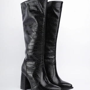 BOTA LORNA NEGRA CROCO 