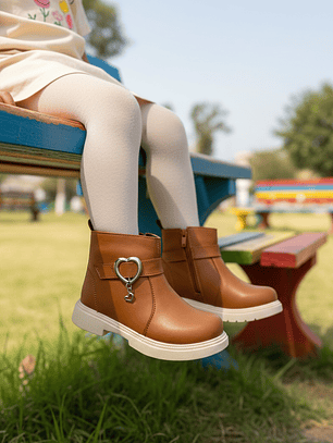 Botín de Niña color camel