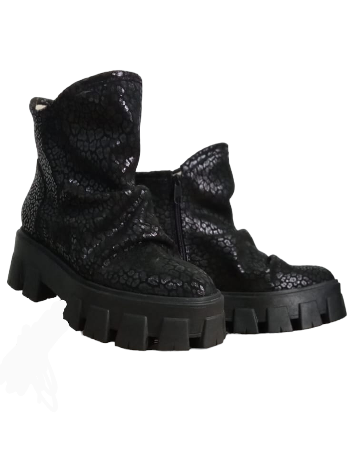 BOTIN MUJER PLANO - ARRUGADO NEGRO 1