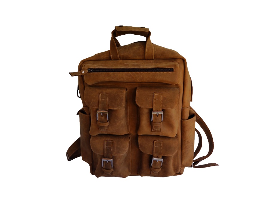 Mochila de cuero modelo EMILY Castaño
