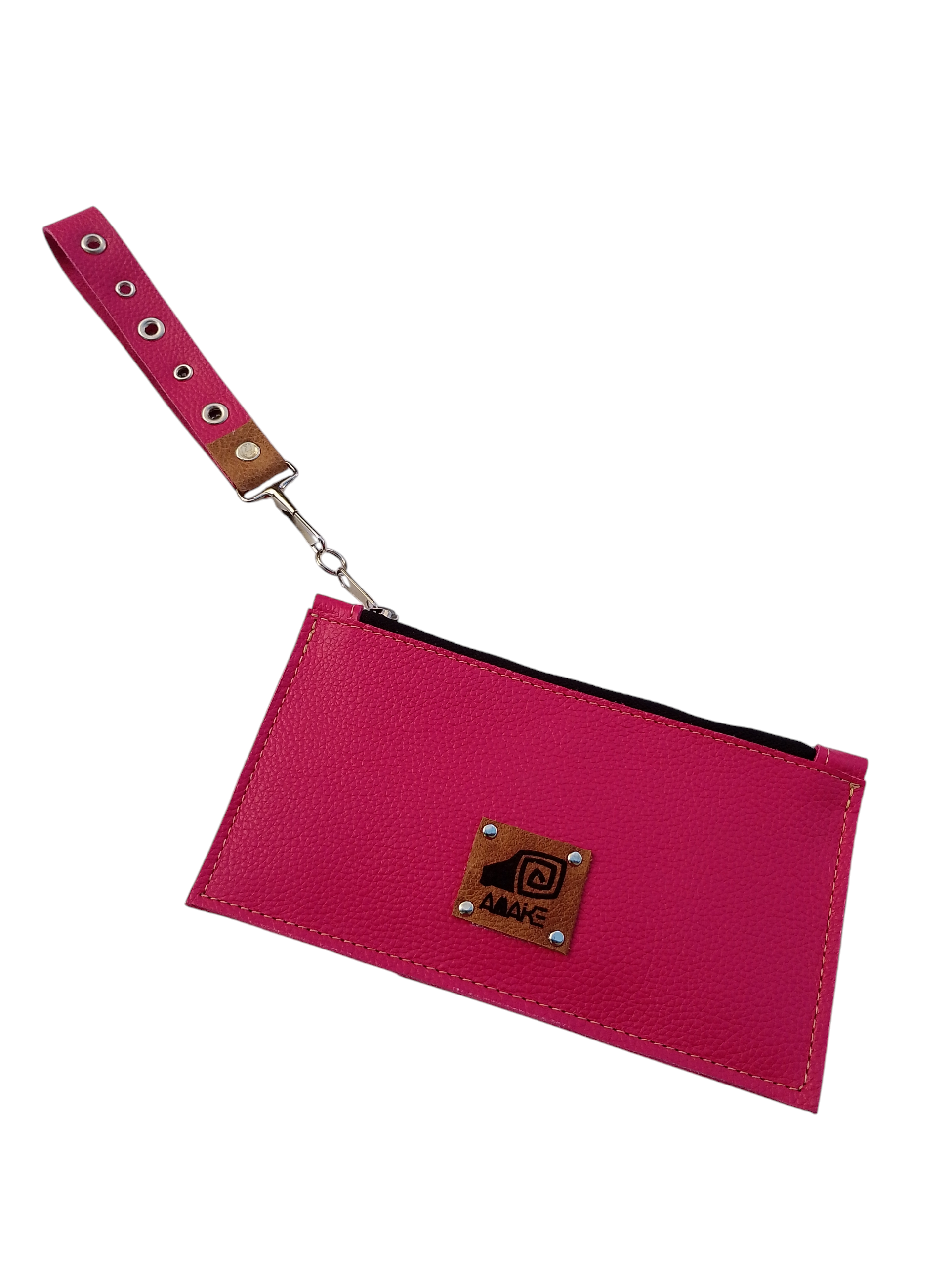 BILLETERA MUJER DE CUERO FUCSIA