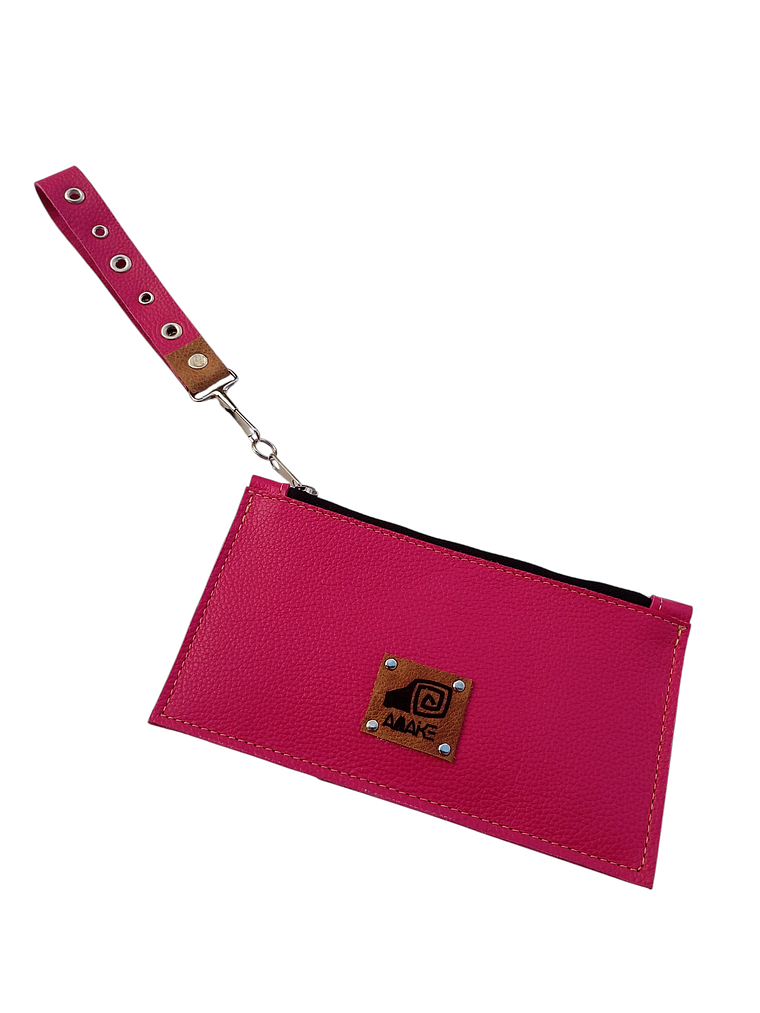 BILLETERA MUJER  DE CUERO FUCSIA  1