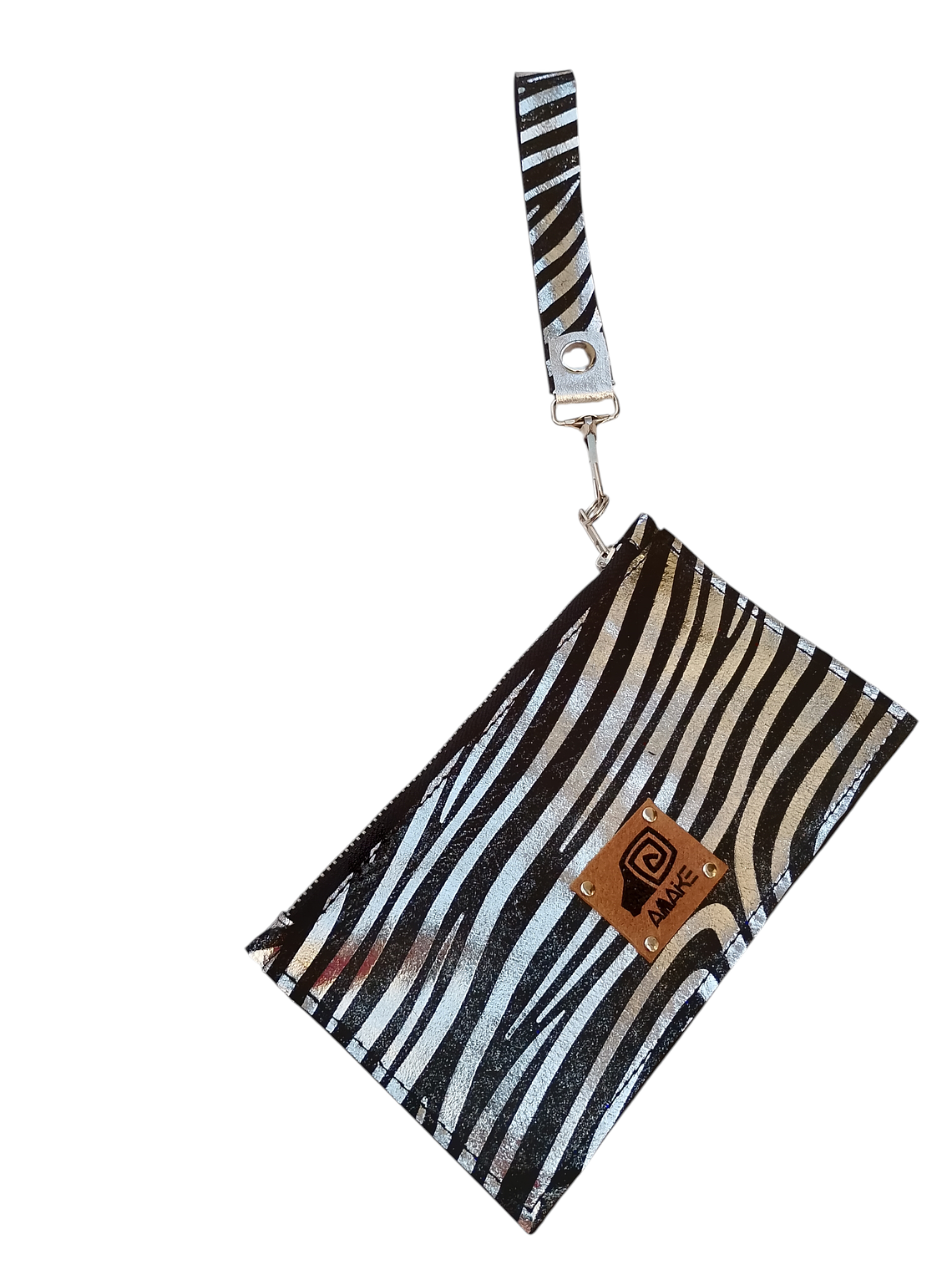 BILLETERA MUJER DE CUERO CEBRA BLANCO Y NEGRO 1