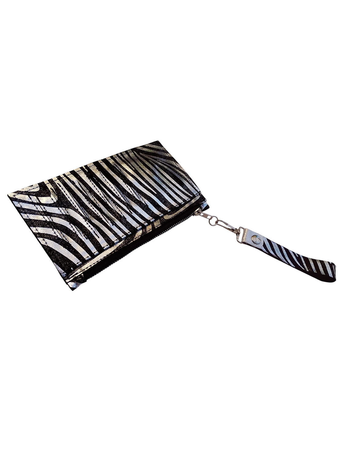 BILLETERA MUJER DE CUERO CEBRA BLANCO Y NEGRO 2