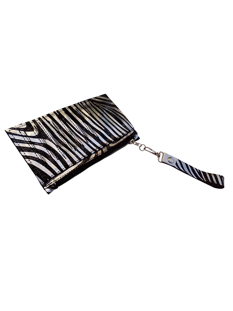 BILLETERA MUJER DE CUERO CEBRA BLANCO Y NEGRO 2
