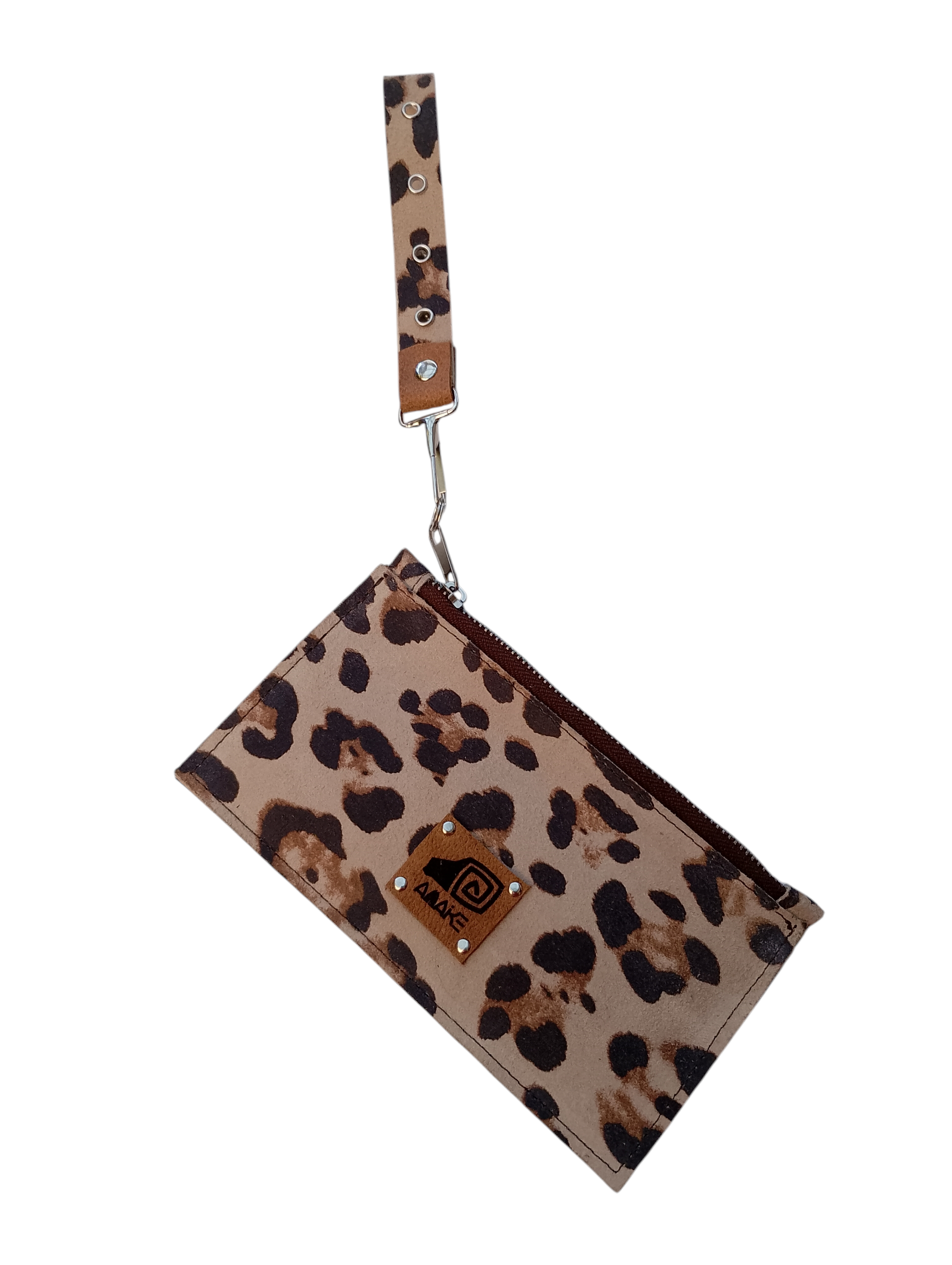 BILLETERA MUJER CUERO ANIMAL PRINT CHITA BEIGE