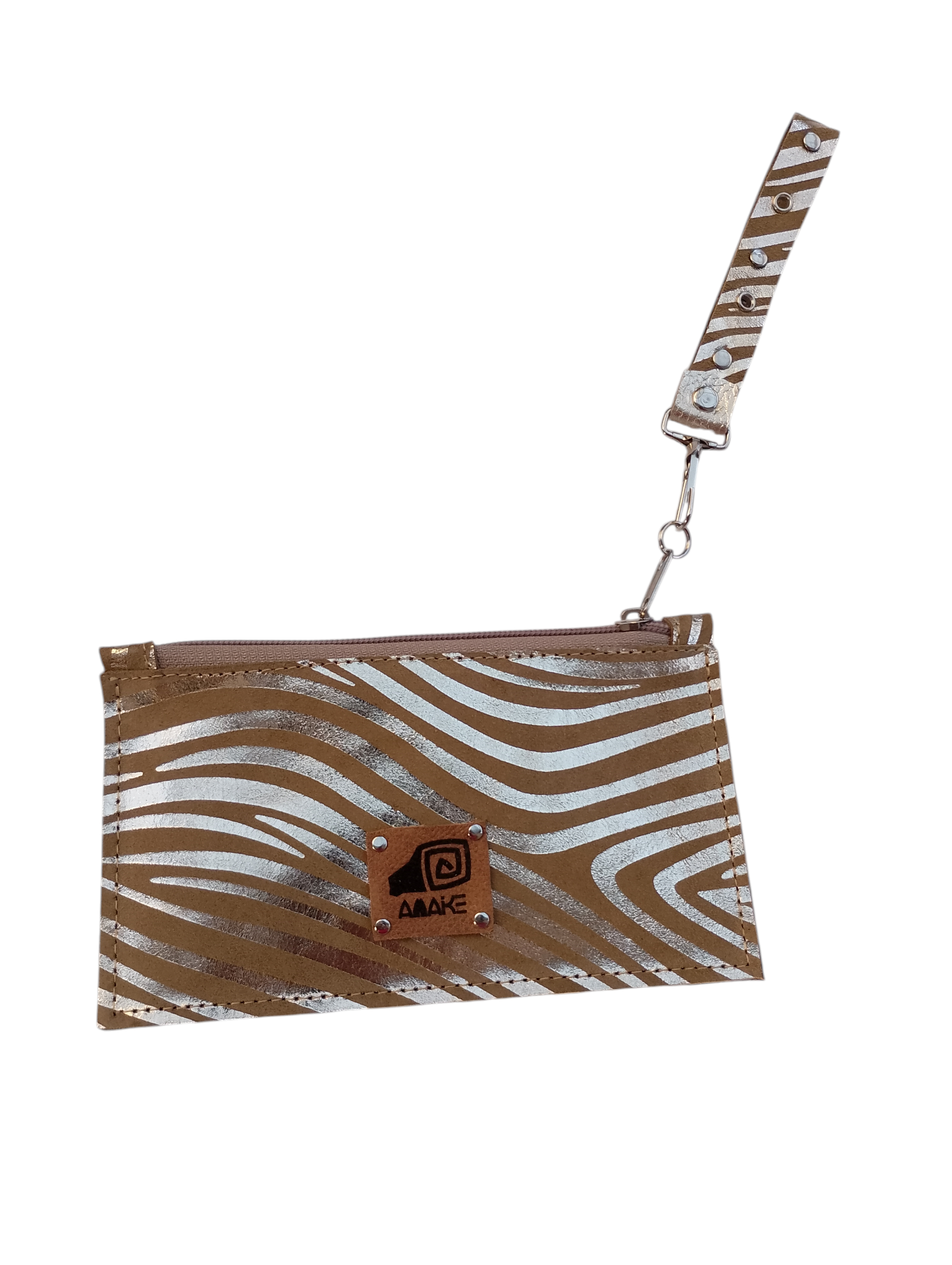 BILLETERA MUJER CUERO ANIMAL PRINT DORADO