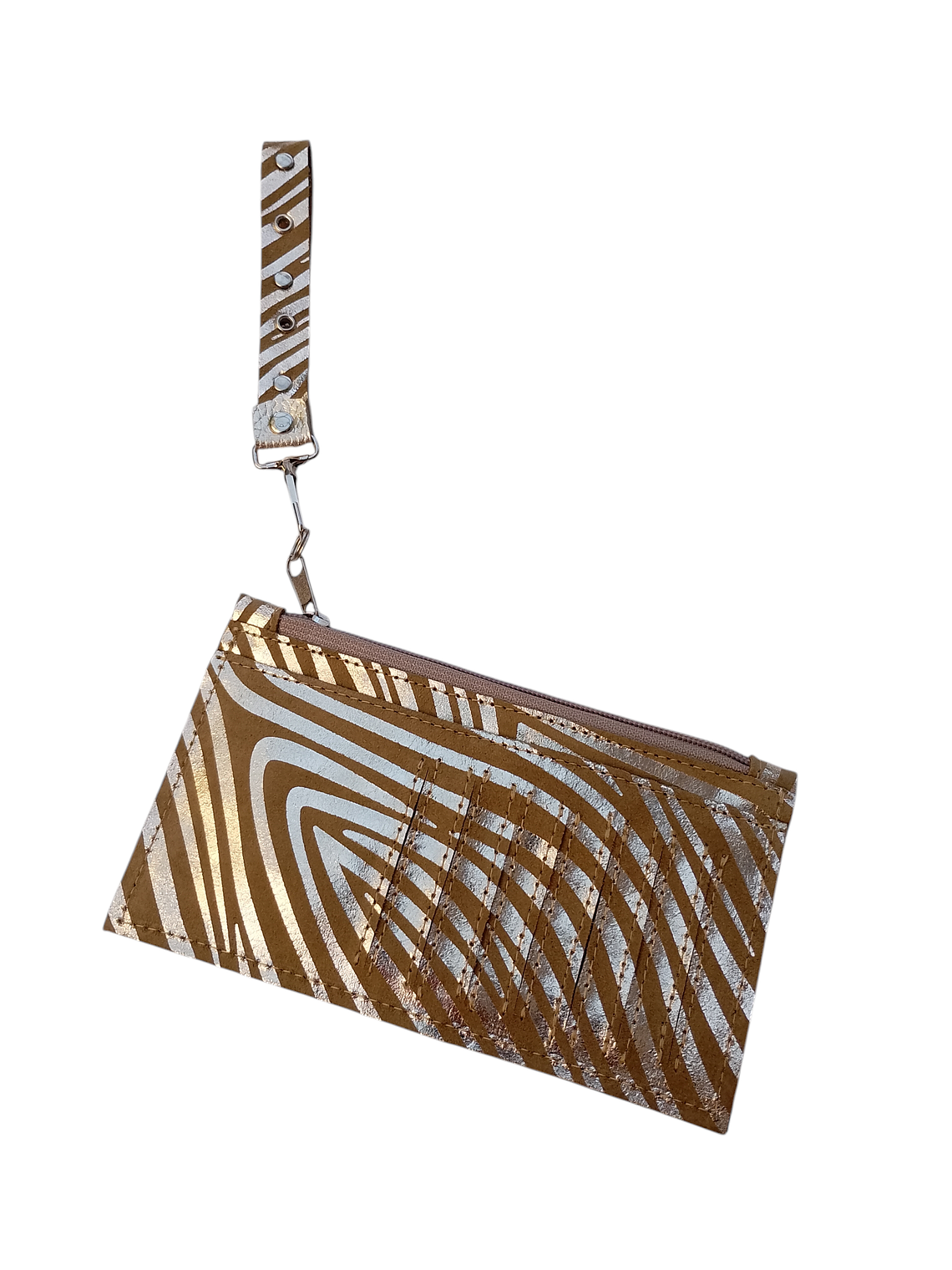 BILLETERA MUJER CUERO ANIMAL PRINT DORADO 2