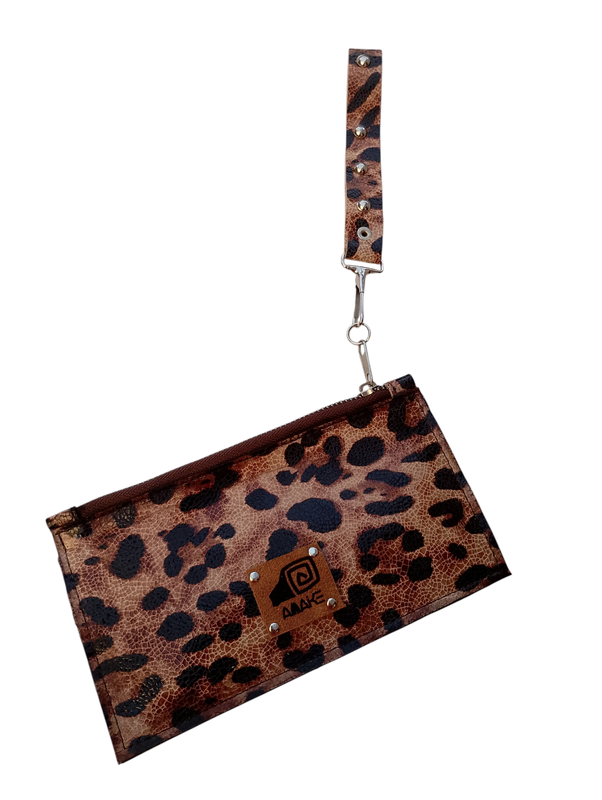 BILLETERA MUJER CUERO ANIMAL PRINT CHITA CAFE