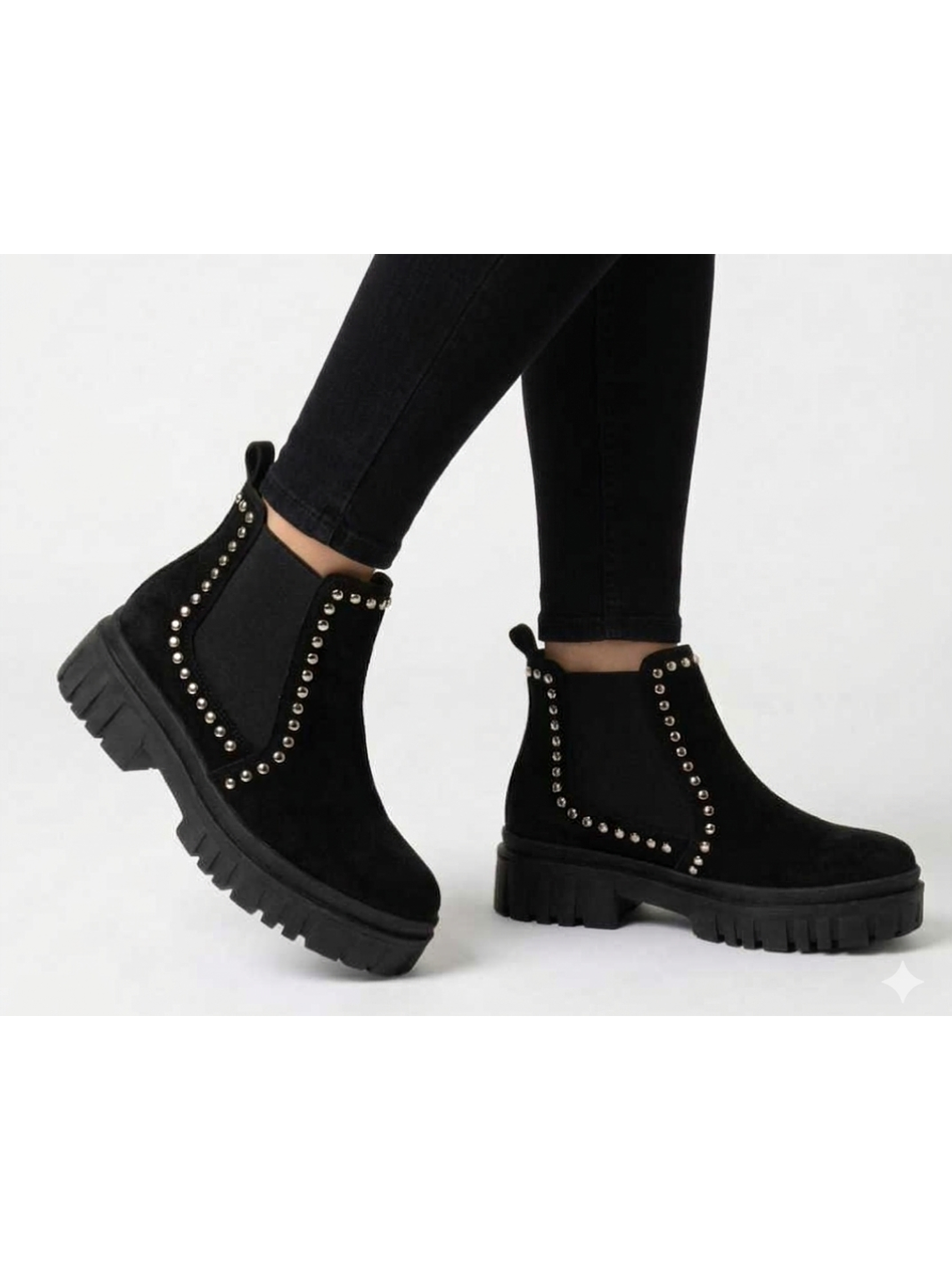 BOTIN CHELSEA TRUCK NEGRO RENO TACHAS 1