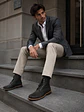 BOTIN URBANO HOMBRE CUERO NEGRO - Miniatura 2