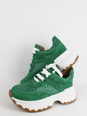 Zapatilla animal print verde