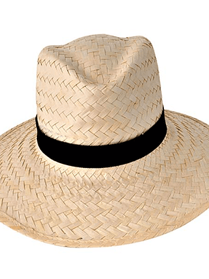 Chapéu de Palha Personalizado - Com Faixa Preta e Design Clássico