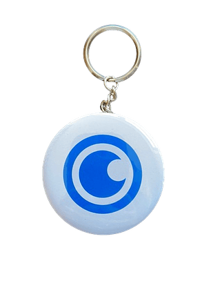 Crachá com Porta-Chaves e Saca-Caricas Personalizado 58mm - Brindes Criativos e Funcionais